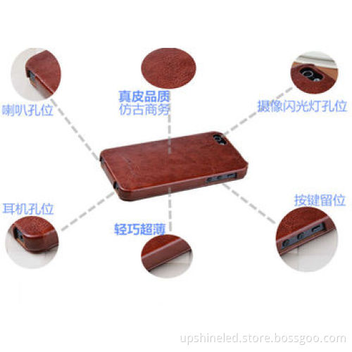 Flip genuine leather case for iphone 5/5S, fashion and popular
